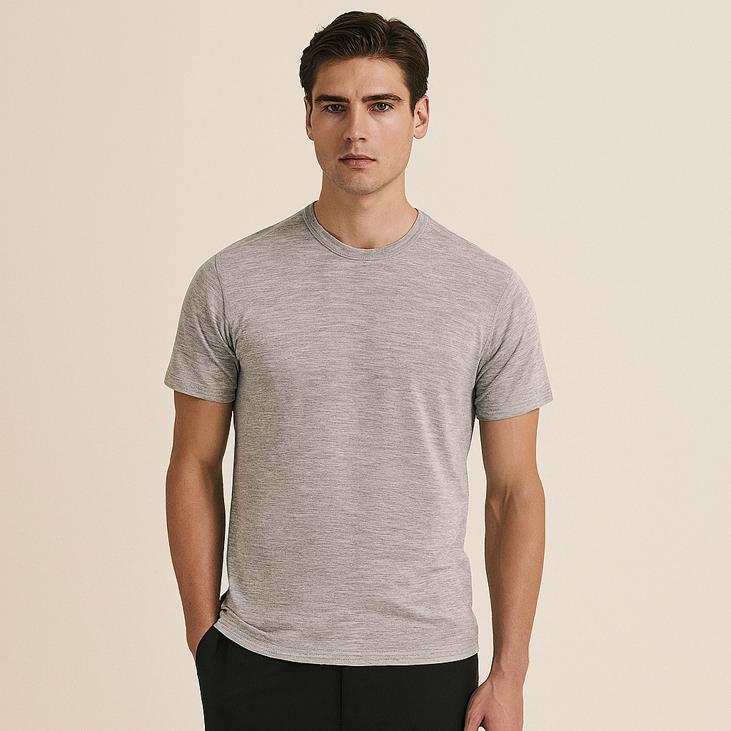 Obrius Men Cotton T-shirt Gray