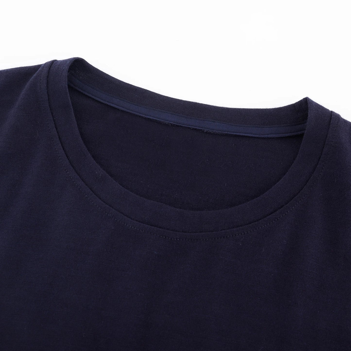 Obrius Men Cotton T-shirt Navy Blue