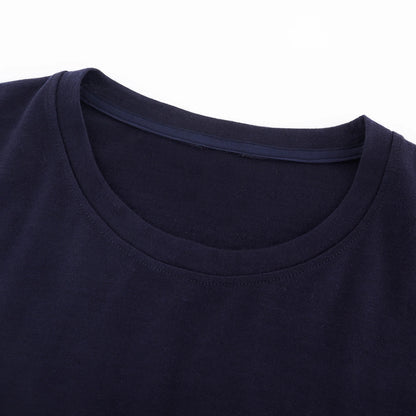 Obrius Men Cotton T-shirt Navy Blue